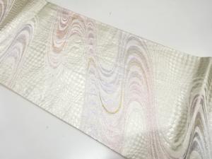 流水模様織り出し　袋帯